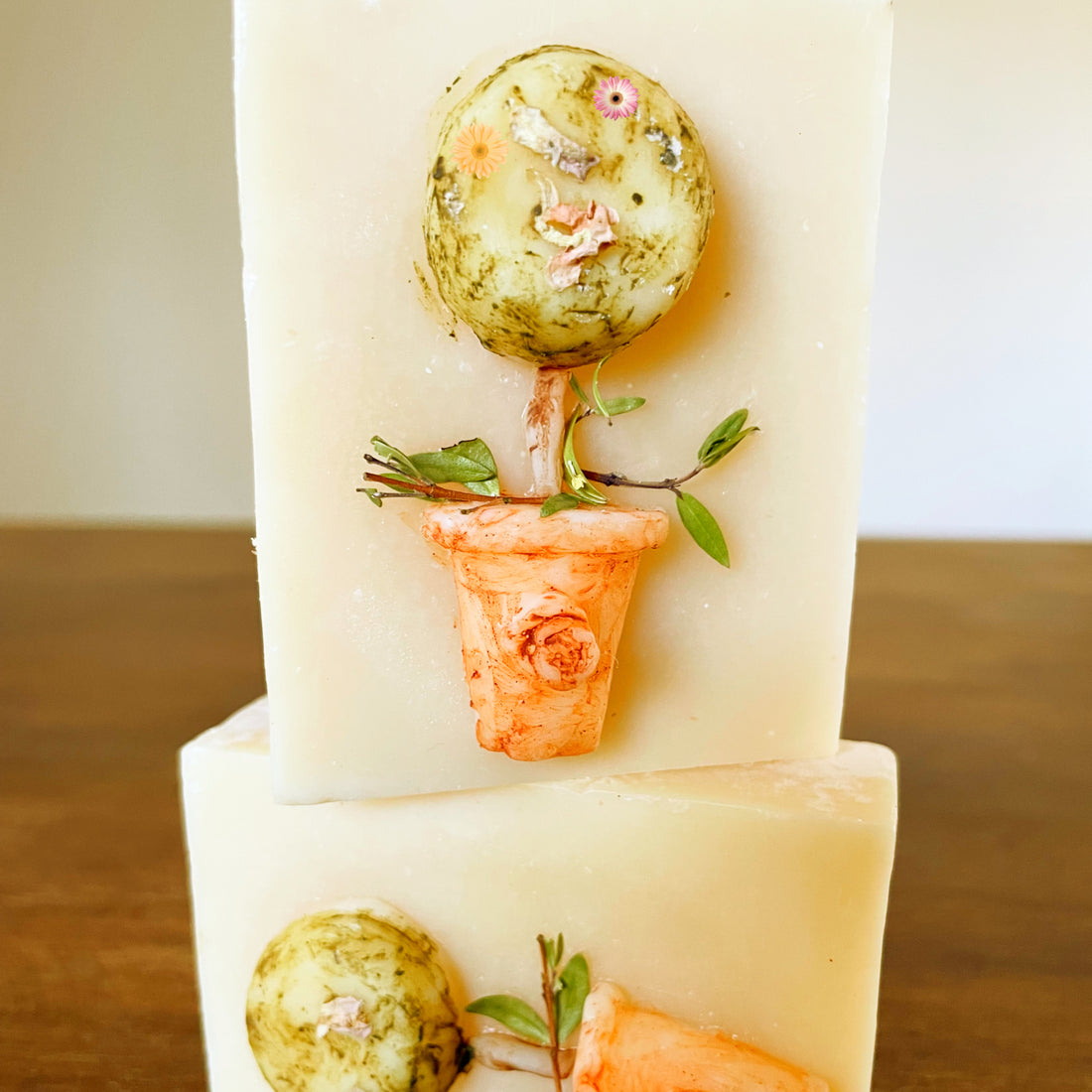 handmade soap - showing off