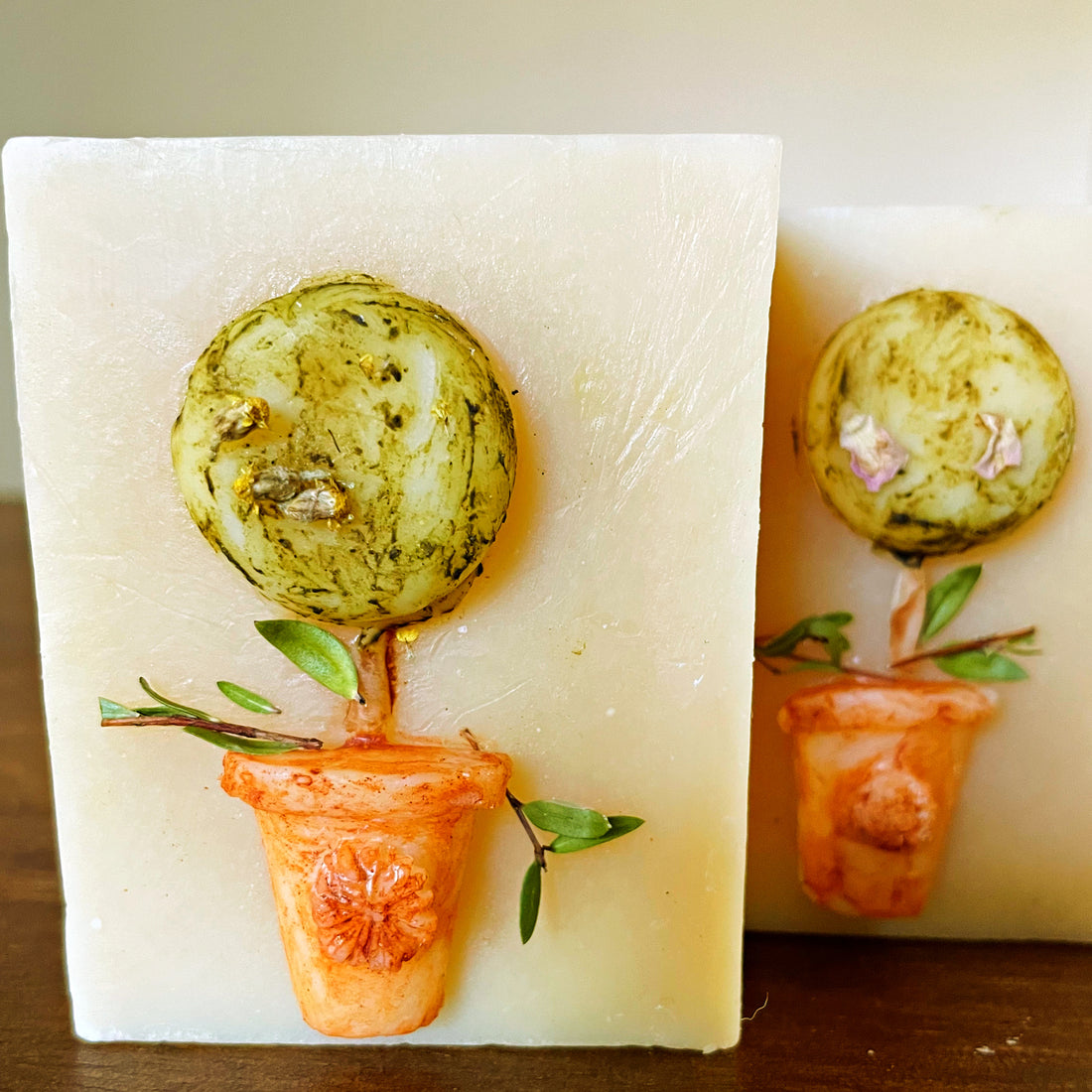 handmade soap - showing off
