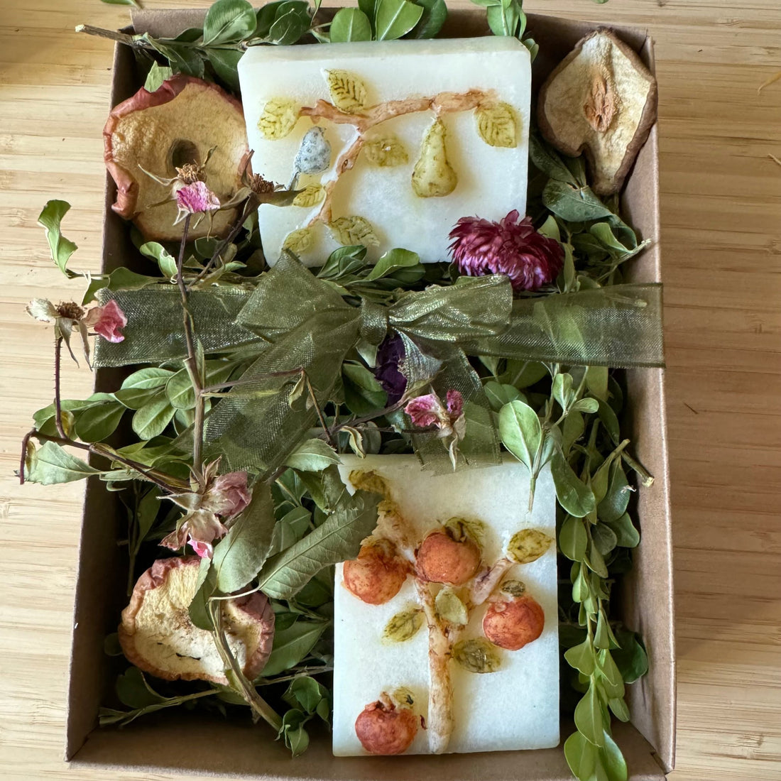 handmade palmfree soaps, shea and cocoa butter, dried botanicals, Hummingbird Soaper.